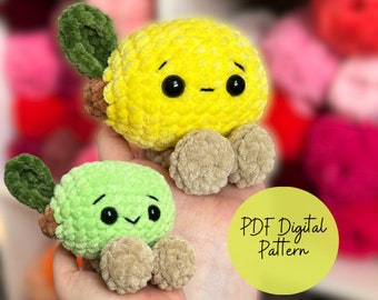 PATTERN ONLY Lemon and Lime Jellycat Style Crochet Amigurumi English Pattern US Terminology, Fruit Citrus Plushie Pattern, Plush Toy