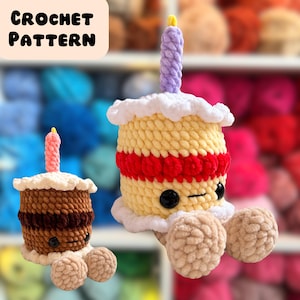 Geburtstagskuchen Häkelanleitung, Plushie Amigurumi