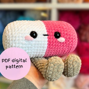 PATTERN ONLY Piper The Pill Pal Crochet Amigurumi English Pattern US Terminology Medical Plushie Pattern, Plushie Toy Jellycat Style