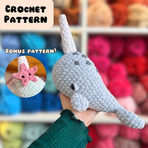 Neptune the Narwhal Crochet Pattern | Amigurumi Plushie Toy (PDF Pattern)