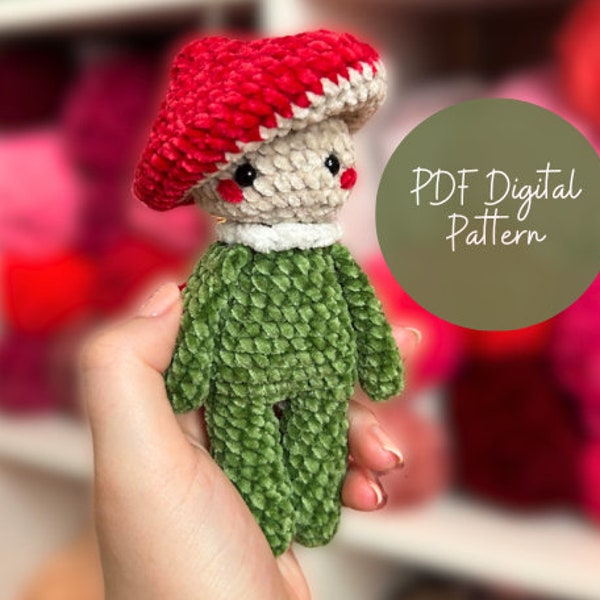 PATTERN ONLY Fergus The Mushroom Sprite Crochet Amigurumi English Pattern US Terminology Mushie Plushie Fairie Pattern, Fairy Plushie Toy