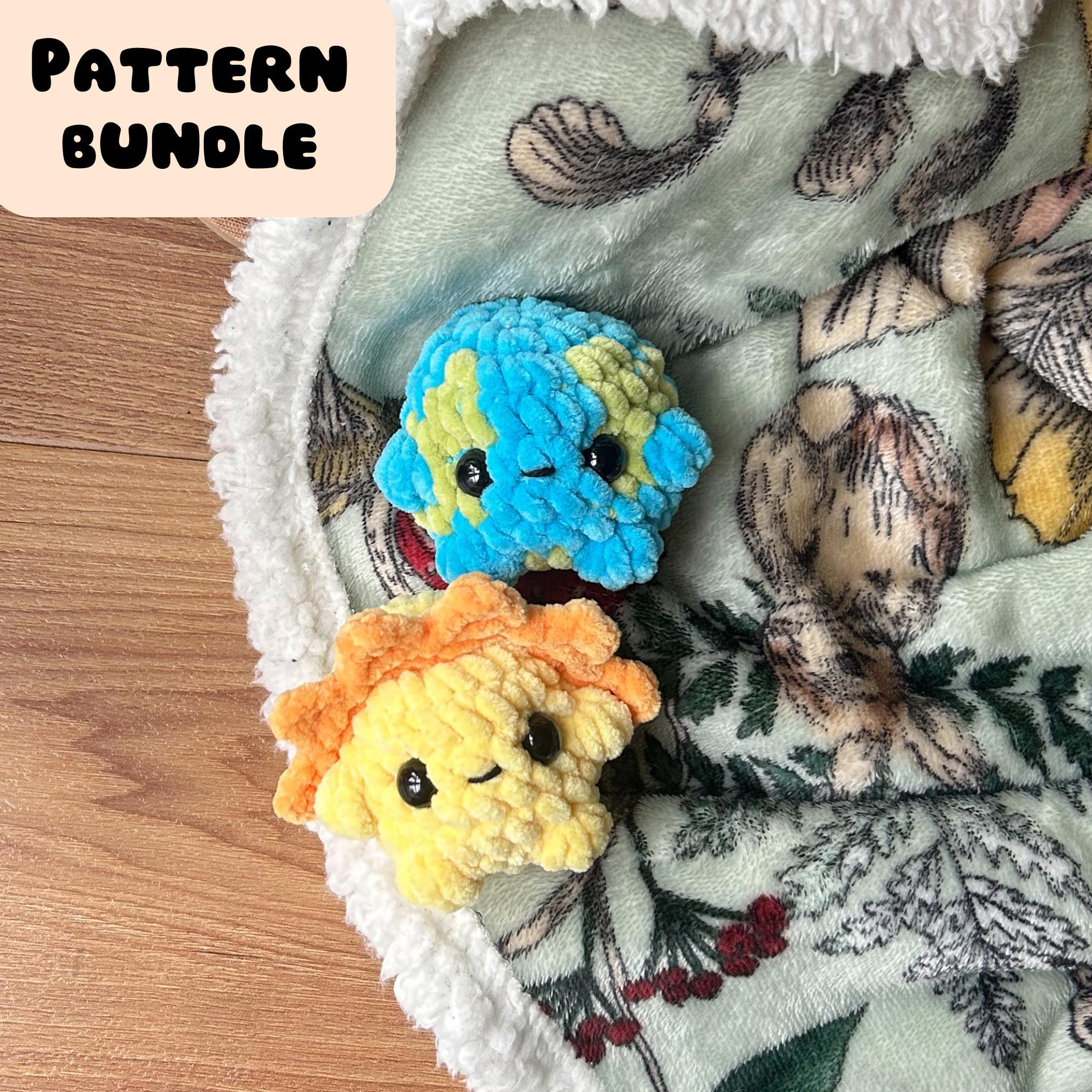 CROCHET PATTERNS No or Low Sew Earth and Sunshine Amigurumi Pocket Hugs Bundle | English Pattern using US Terminology