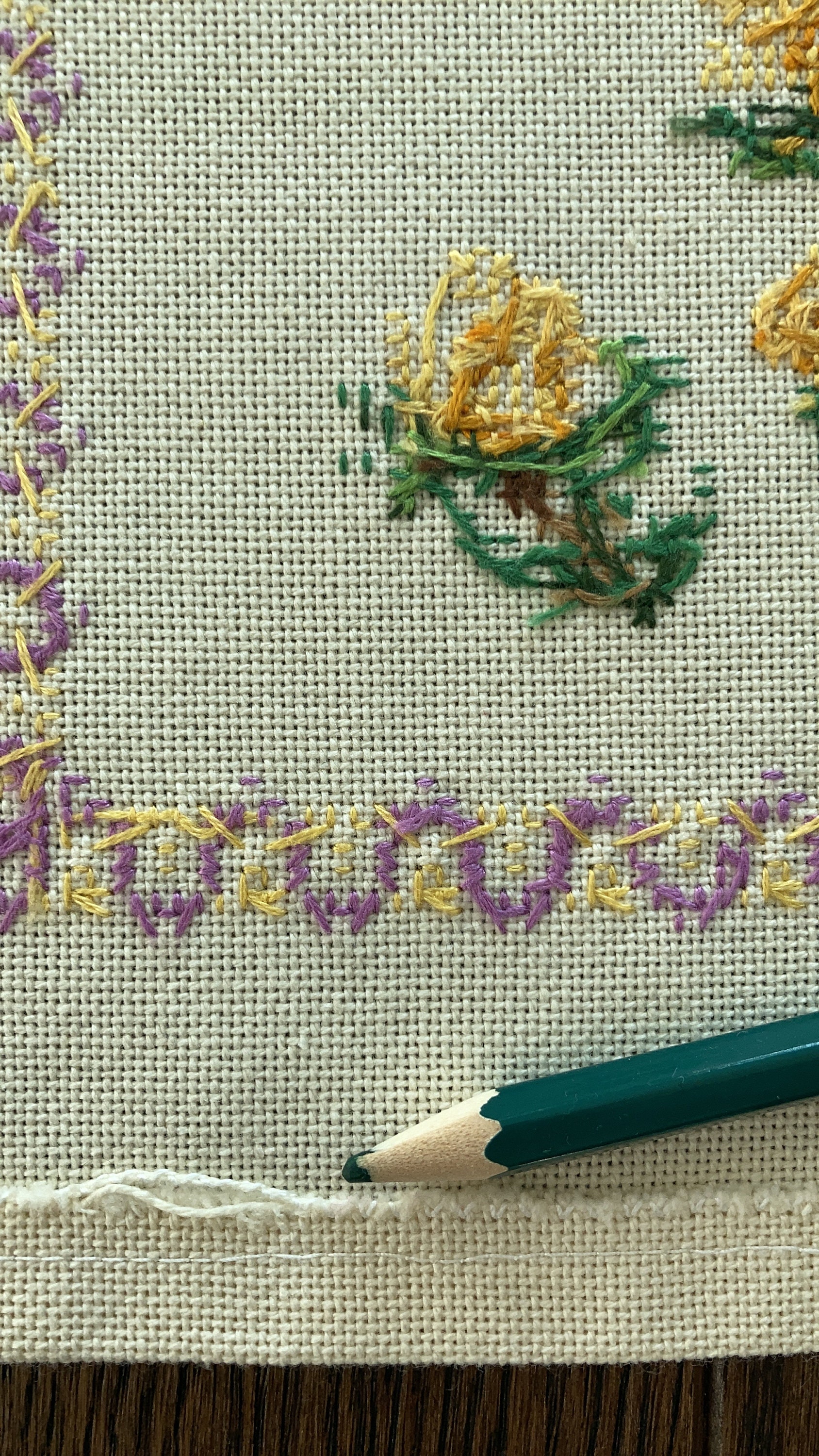 Cross Stitch Handmade Wall Hanging Wall Decor Vintage Floral Hand