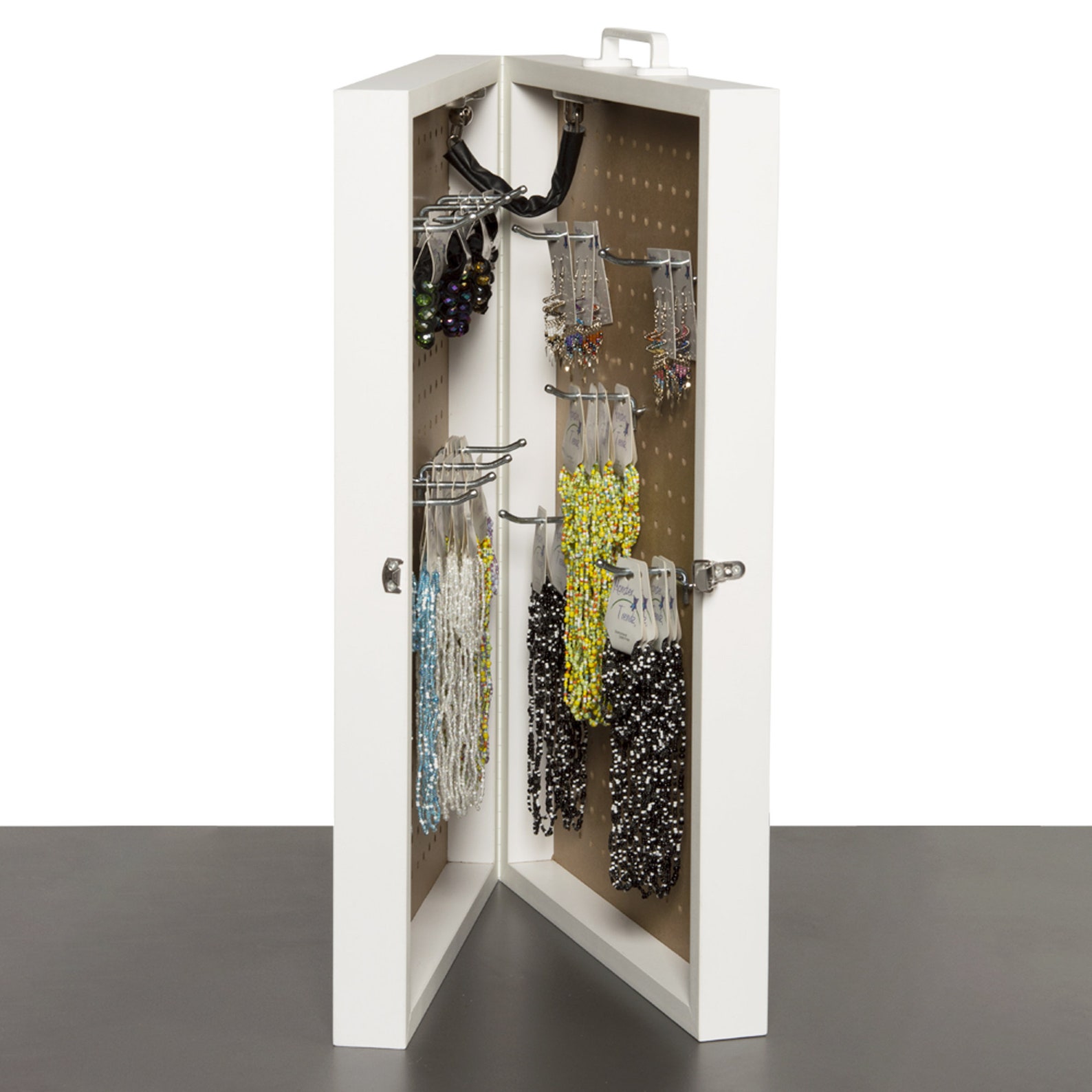 White Folding Portable Pegboard Display Case 32W X 24H X Etsy