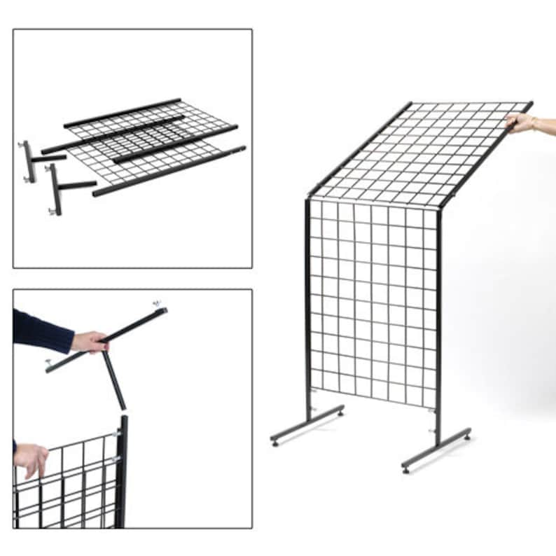 White Portable Folding Grid Display Panel With Carrying Bag Etsy