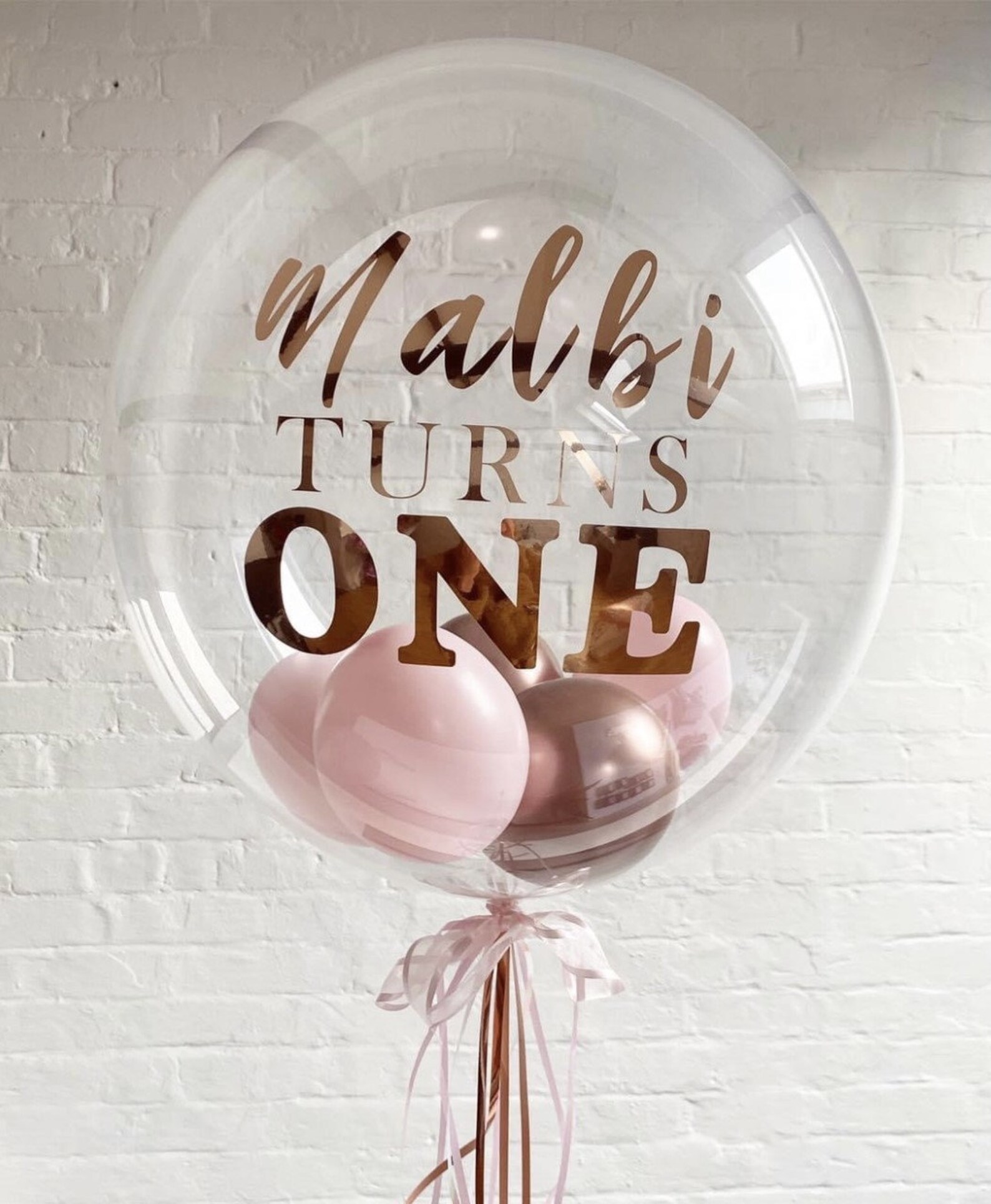 Personalised Balloon in a box Turns One Turns Two Turns Etsy