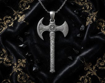 Ciondolo in argento con ascia vichinga – Collana in argento sterling realizzata a mano