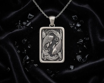 Koi Fish Pendant in Sterling Silver – Yin Yang Carp Necklace for Men and Women