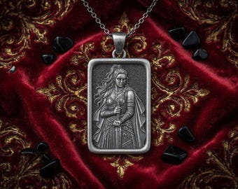 Lagertha Viking Necklace – Sterling Silver Shieldmaiden Pendant – Norse Warrior Jewelry Gift for Men & Women