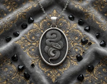 Snake Silver Pendant – Handmade Sterling Silver Necklace for Men and Women