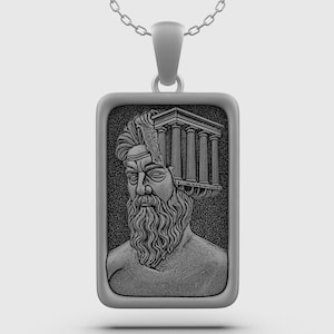 Sterling Silver Zeus Pendant Necklace: Greek God Amulet Jewelry