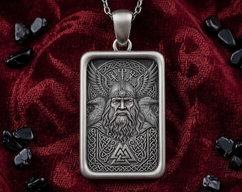 Collana con ciondolo vichingo di Odino – Gioielli ispirati alla mitologia norrena – Amuleto Valknut in argento – Regalo nordico unisex