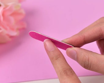 Mini lixa dupla face: rosa e preta, acessório para manicure