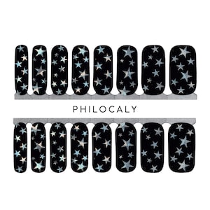Nail Strips, Nail Wraps, Nail Stickers, Gel Nail Wrap, Manicure Nail Polish- Galaxy nails, Stars Nails, Glitter, Nail Art