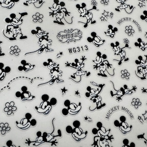 Calcomanías de arte de uñas / pegatinas / cuidado personal / manicura / uñas retro coloridas / dibujos animados / uñas para niños / disney / mickey mouse