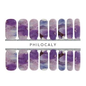 Nail Strips, Nail Wraps, Nail Stickers, Gel Nail Wrap, Manicure Nail Polish- Purple Marble Nails, Purple Sky,