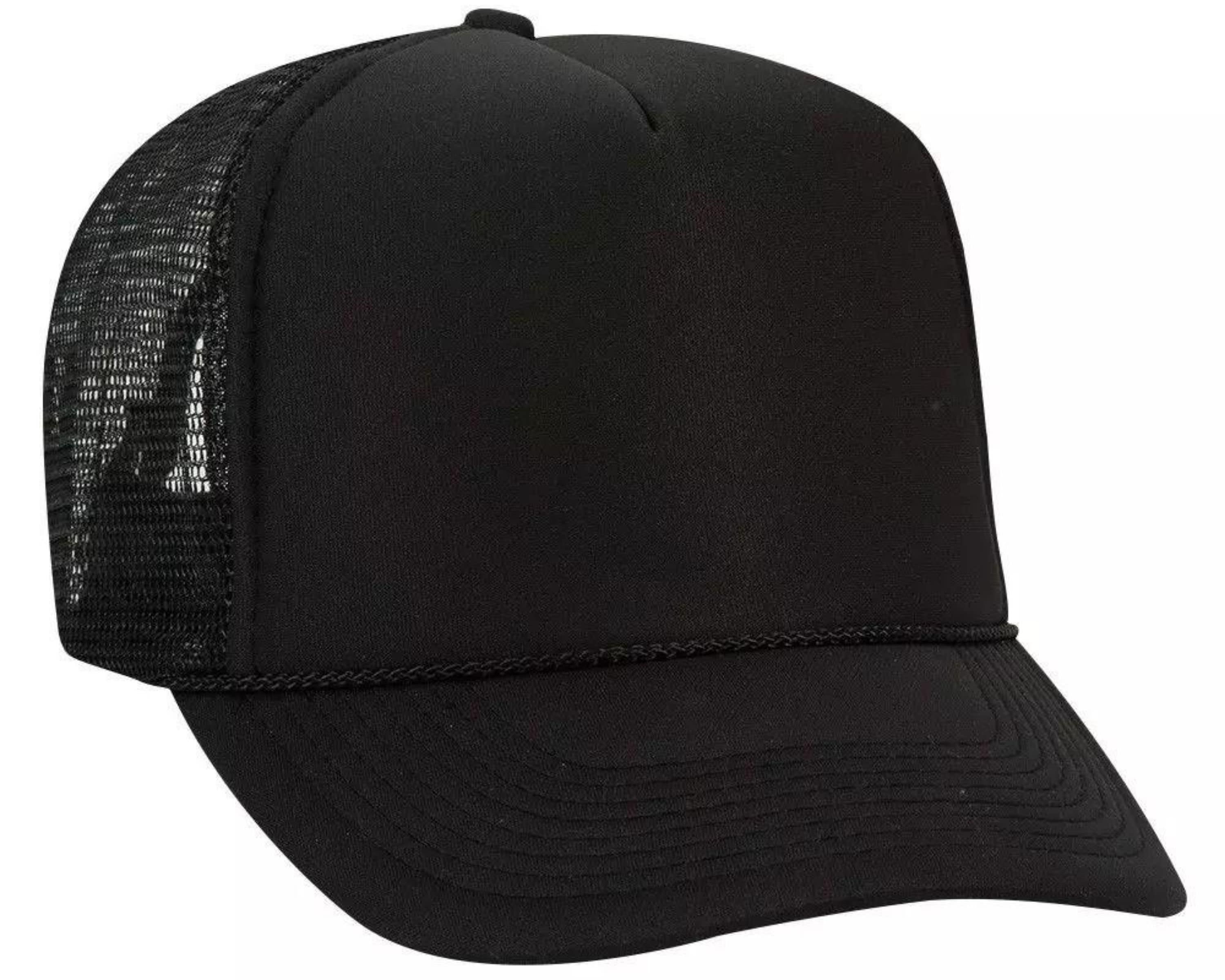 Blank Trucker Hat Baseball Cap Black Fitted Cap Unisex Etsy