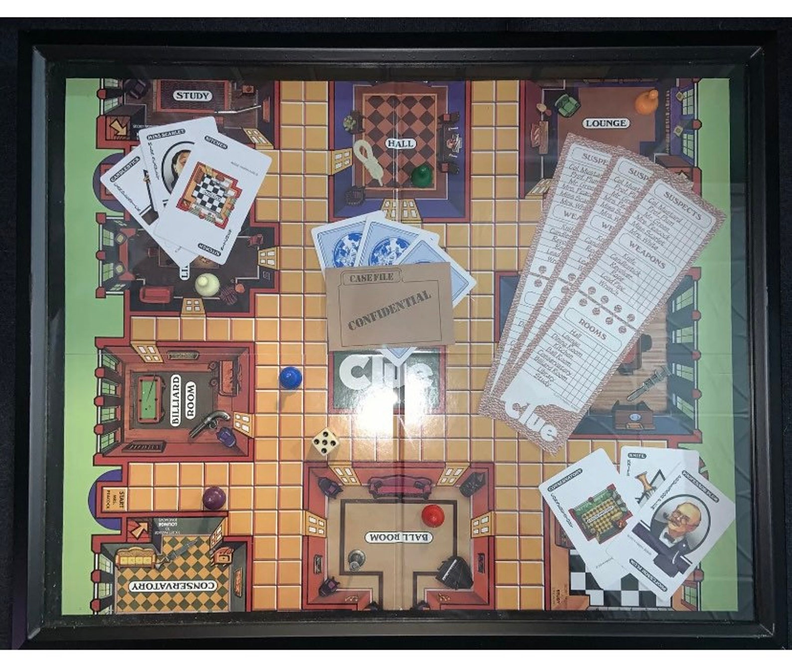1986 Vintage Clue Game Board Artmancave, Basement, Game Room Decor Etsy