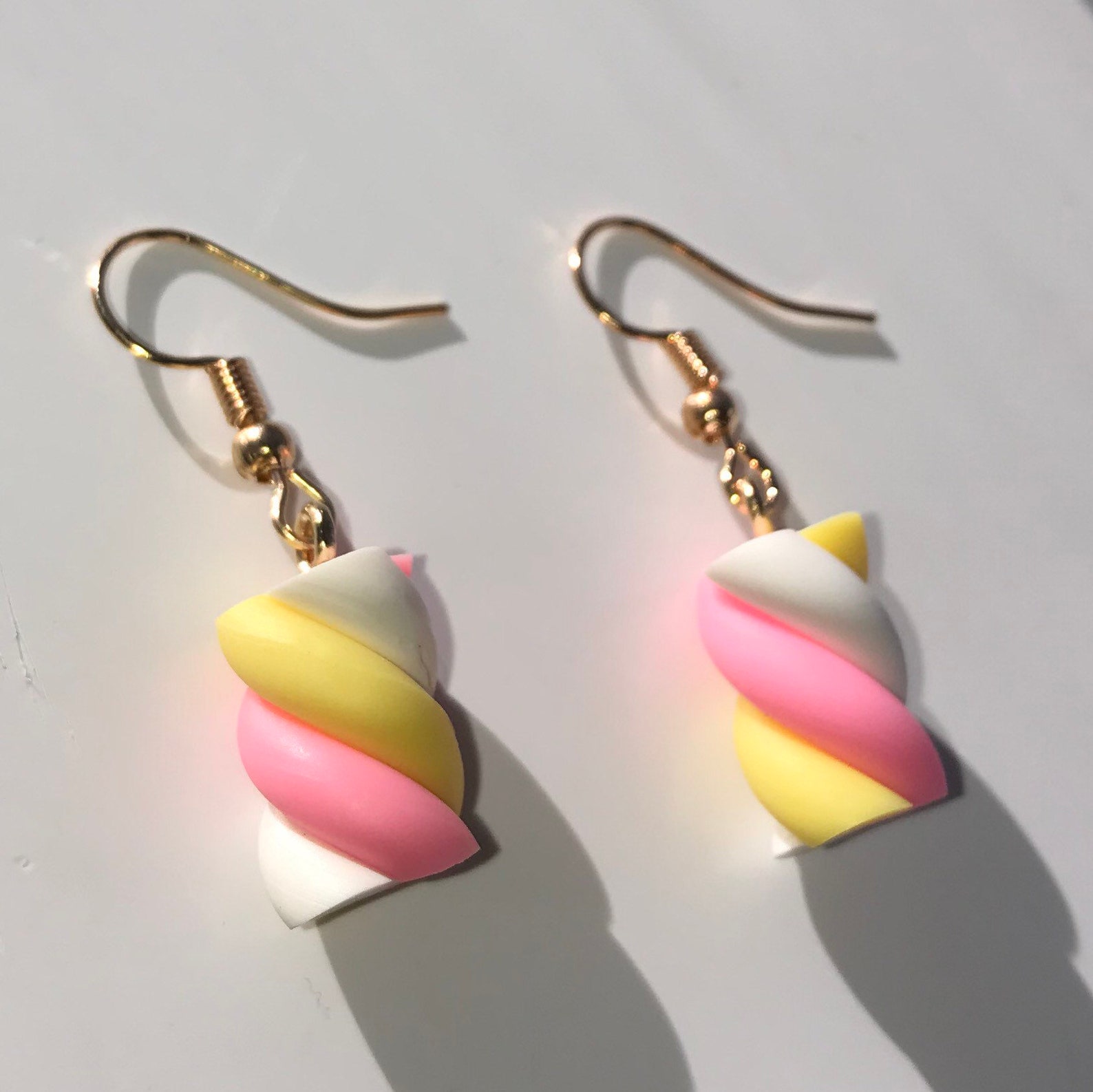 Yellow flump marshmallow earrings Etsy