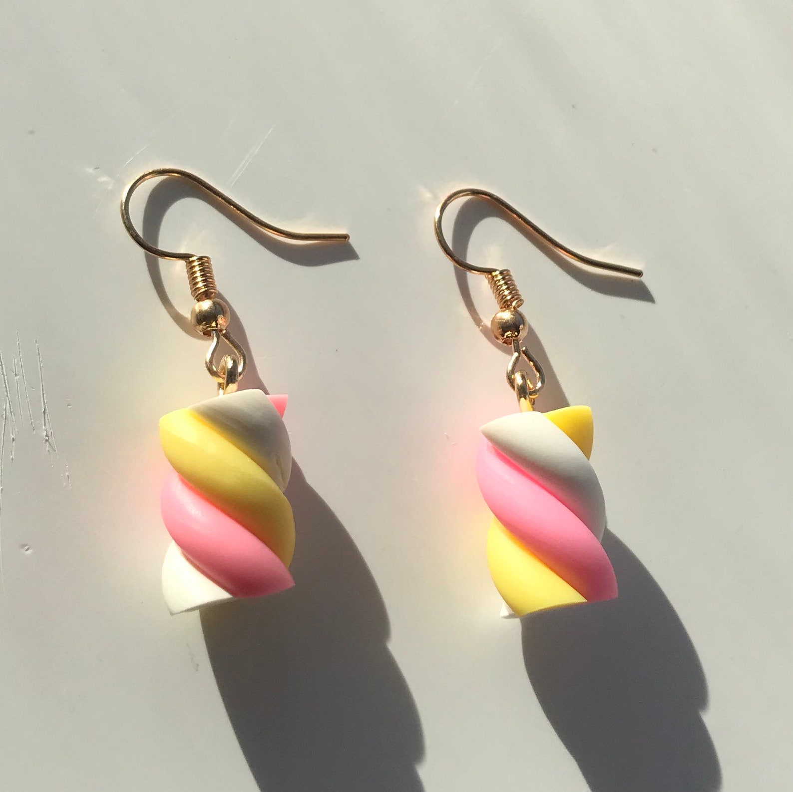 Yellow flump marshmallow earrings Etsy