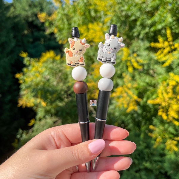 Goat Pen | Billy Goat Pen | Farm Animal Pen | Goat Silicone Beaded Pen | Goat Lover | Farm Animal | Cute Pen | Animal Pen | Beaded Pen | Pen