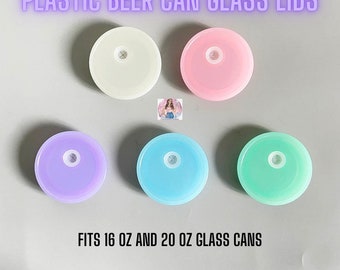 Colorful Plastic Beer Can Glass Lids | Colorful Lids for Glass Cans | Glass Can Tumbler Lids | Beer Can Glass Lids | Colorful Lids | Lids