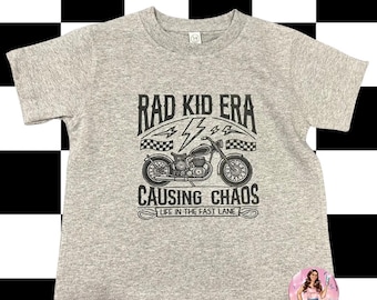 Rad Kid Era Tee Shirt | Rad Kid Era Chasing Chaos Tee Shirt | Toddler Tee Shirt | Rad Kid Toddler Tee Shirt | Motorcycle Toddler Tee Shirt