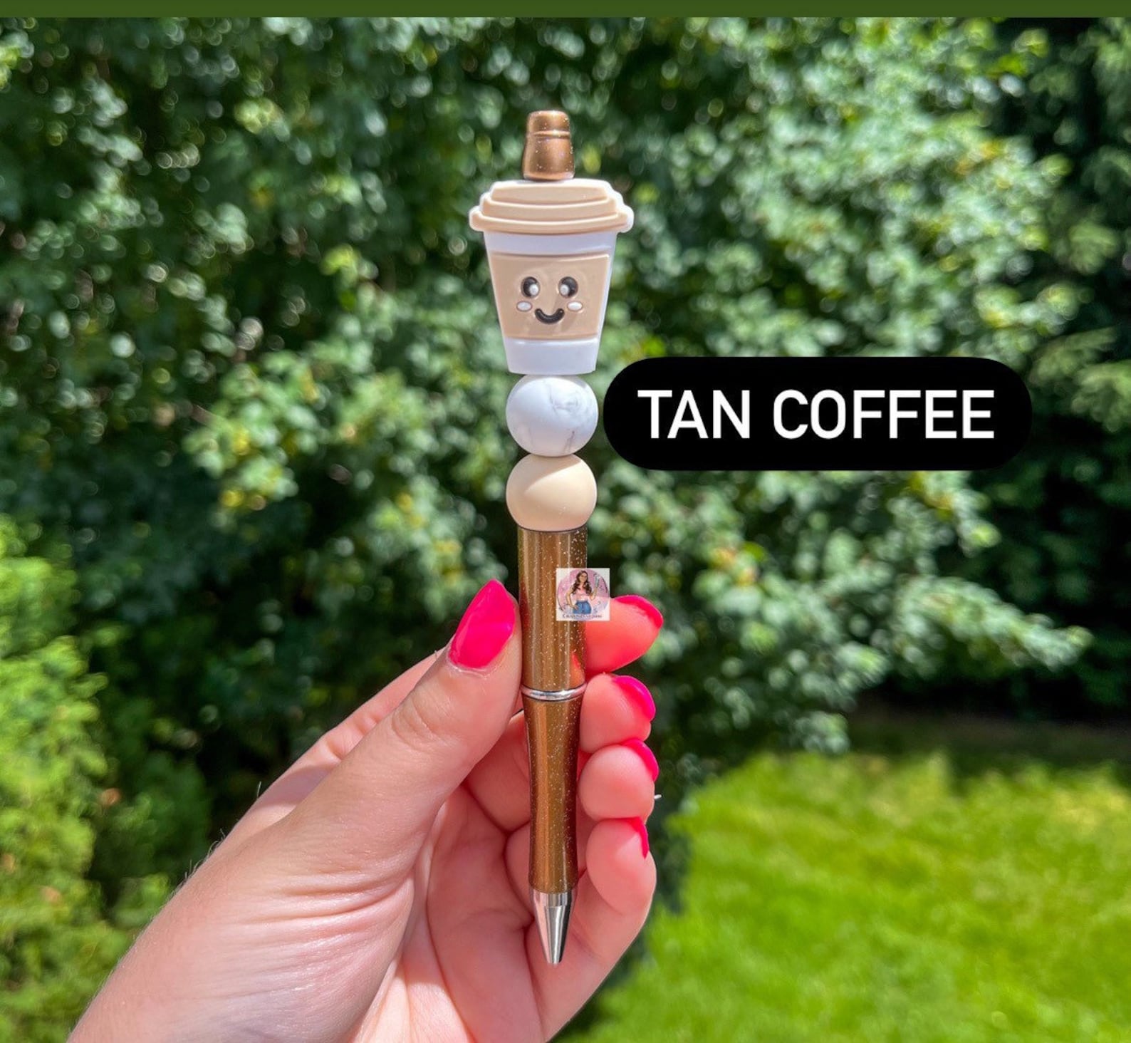 Coffee Pen Coffee Beaded Pen Coffee Cup Pen Coffee Lover Etsy