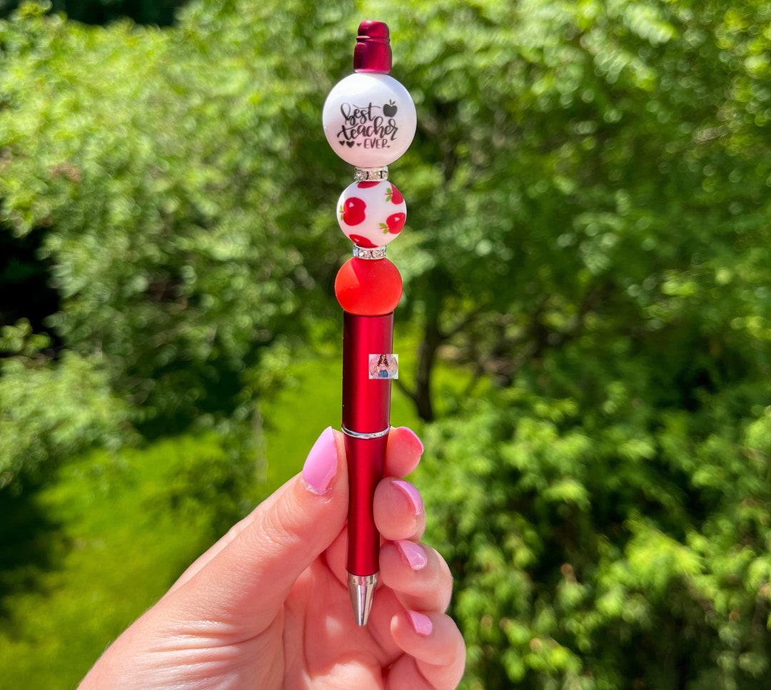 Best Teacher Ever Pen Best Teacher Ever Gifts Teacher Pen Beaded Pen