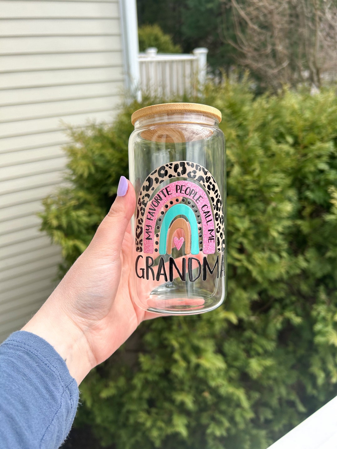 Personalized Mother's Day Wine Glass - Engraved My Favorite People Call Me Nana, Funny Gift For Grandny, Present From Grandchilden