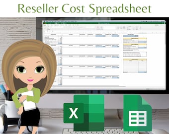 Feuille de calcul des coûts pour le revendeur | Calculateur de reçu (Excel/Google Sheets)