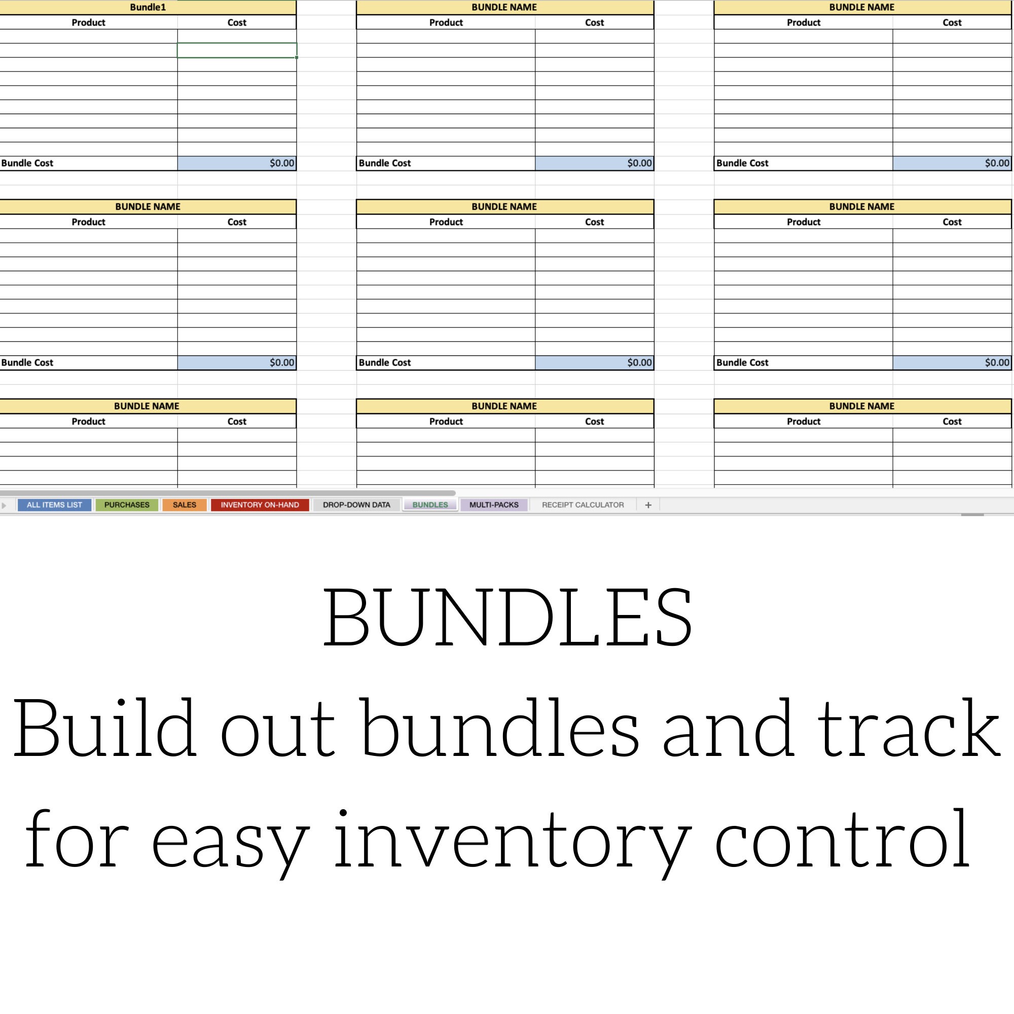 Dynamic Ecommerce Inventory Tracker - Excel Spreadsheet for Profit, ROI ...