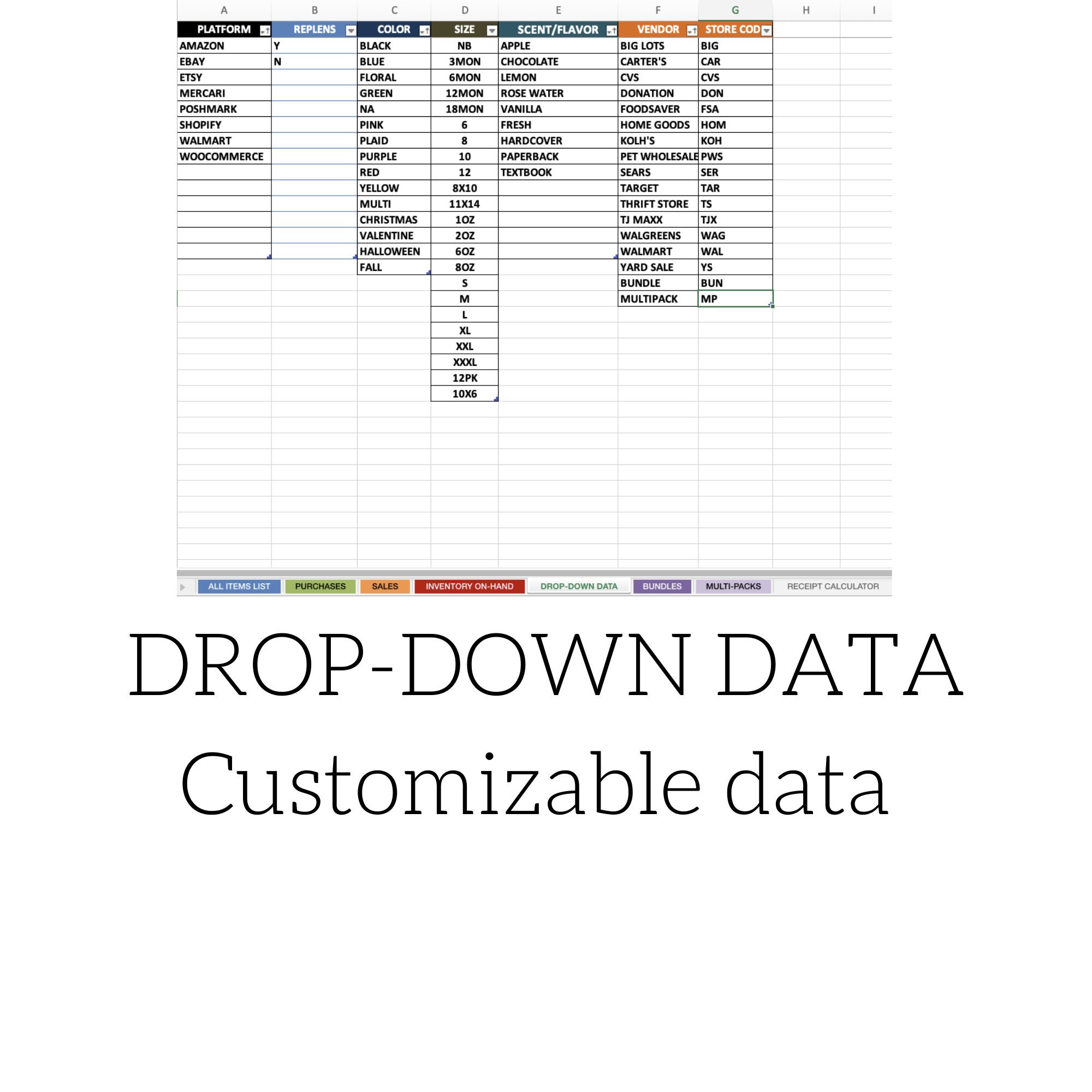 Dynamic Ecommerce Inventory Tracker - Excel Spreadsheet for Profit, ROI ...