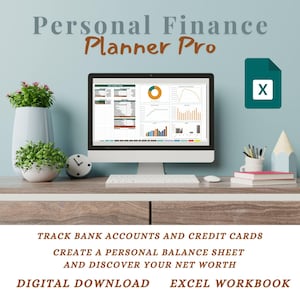 PersonalFinenPlaner Pro - All-in-One-Excel-Arbeitsmappe für die Budgetierung, Nachverfolgung und Verwaltung von Finanzen | Entschuldungsabbau | Gegenstück