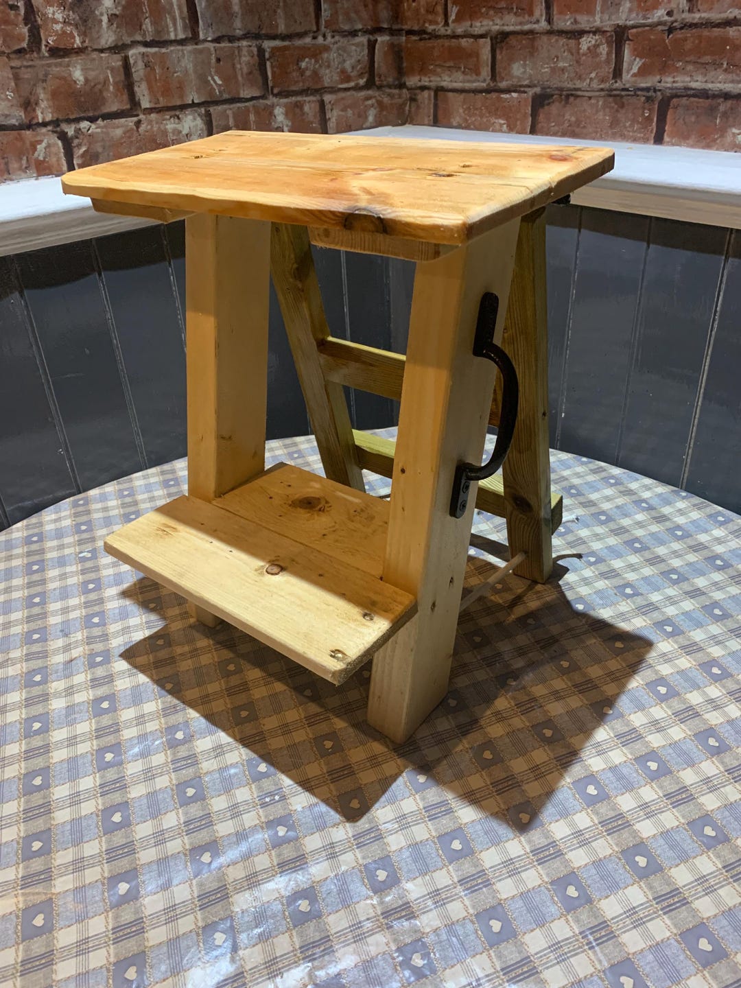 Handmade Rustic Wooden Display Stepladder: Two-tier Ladder Shelf - Etsy