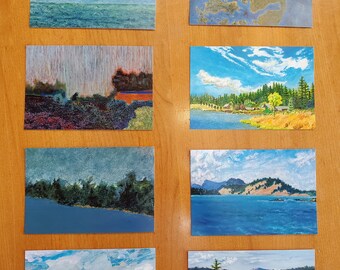 Hand made Cards Kraft envelope included Original Hand painted Postcards 100/% hand painted Fruits Postcards