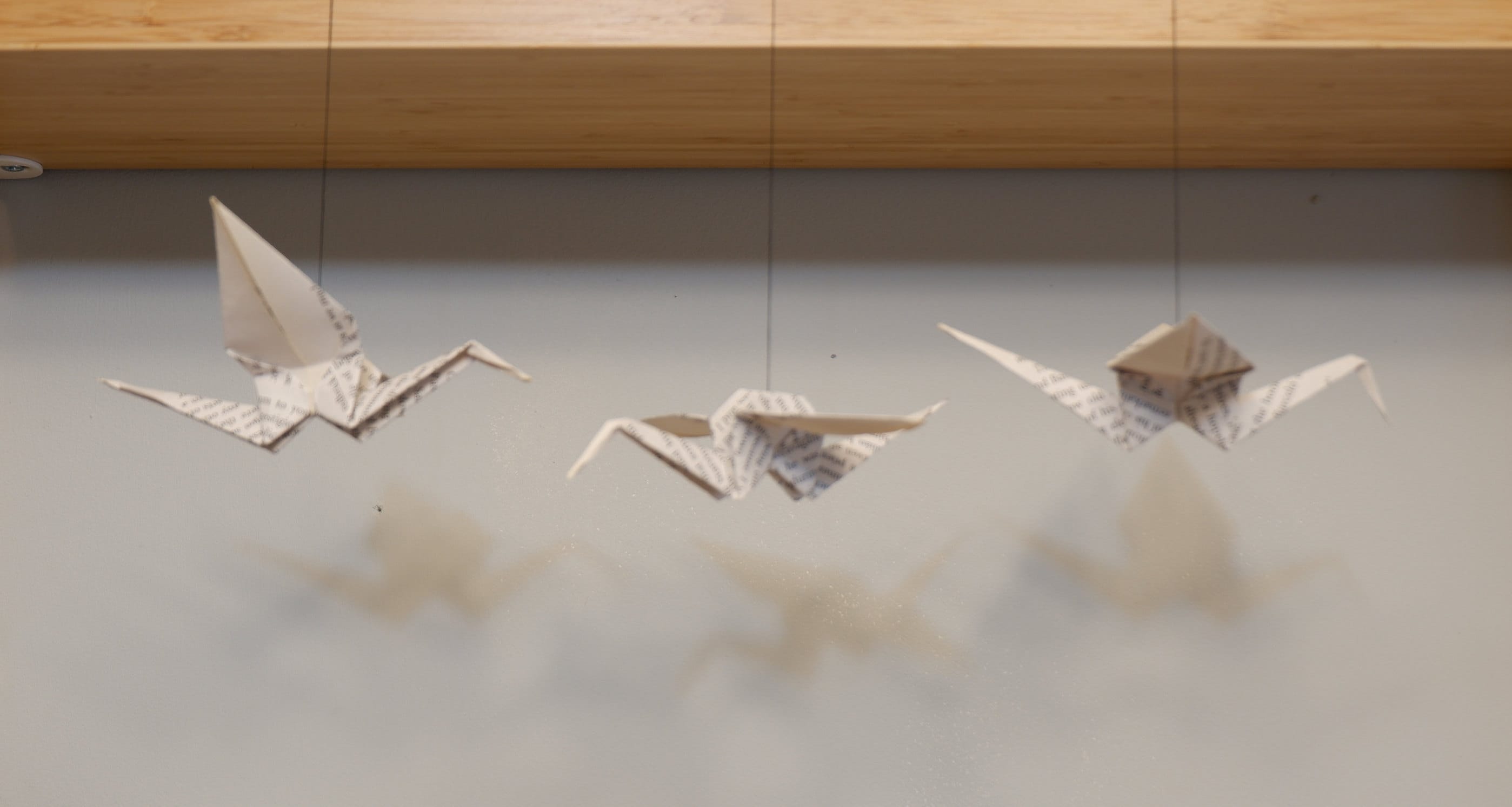 3 Origami Cranes on strings Etsy