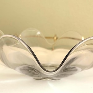Duncan Miller Round Bowl Crimped Heavy Pressed Glass