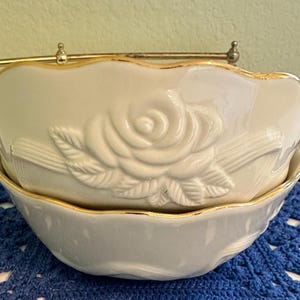 2 Lenox Ivory Rose Blossom Bowl