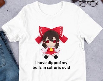 Ho immerso Touhou Fumo Peluche, Cirno Marisa Reimu, Divertente Camicia Meme Anime, Camicia Unhinged, Camicia Waifu, Abbigliamento Otaku, Bambole Touhou