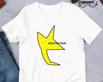 Badly Drawn WTF Star, Funny Meme Shirt, Weirdcore Clothing, Oddly Specific Tee, Unhinged Design, Cursed, Kidcore, Surreal Meme