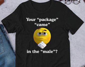 Your Package Came In The Male, Cursed Meme, Funny Meme Shirt, Ironic Shirt, Inappropriate, Oddly Specific, Unhinged Shirt, Cringe, Gag Gift
