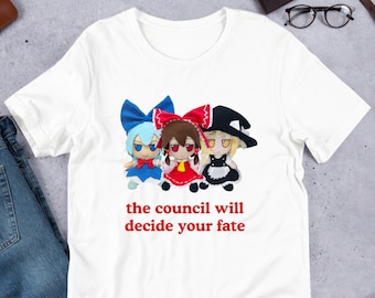 Il Consiglio deciderà il tuo destino, Peluche Touhou Fumo, Cirno Marisa Reimu, Camicia Meme Anime Divertente, Camicia Unhinged, Camicia Waifu, Bambole Touhou
