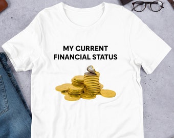 My Current Financial Status, Funny Meme Shirt, Weirdcore Clothing, Oddly Specific, Unhinged Shirt, Sassy Shirt, Sassy Food Meme