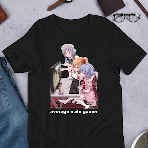 Average Male Gamer, Fumo Touhou, Remilia Scarlet, Izayoi Sakuya, Flandre Scarlet, Funny Anime Meme Shirt, Unhinged Cursed Shirt, Gaming
