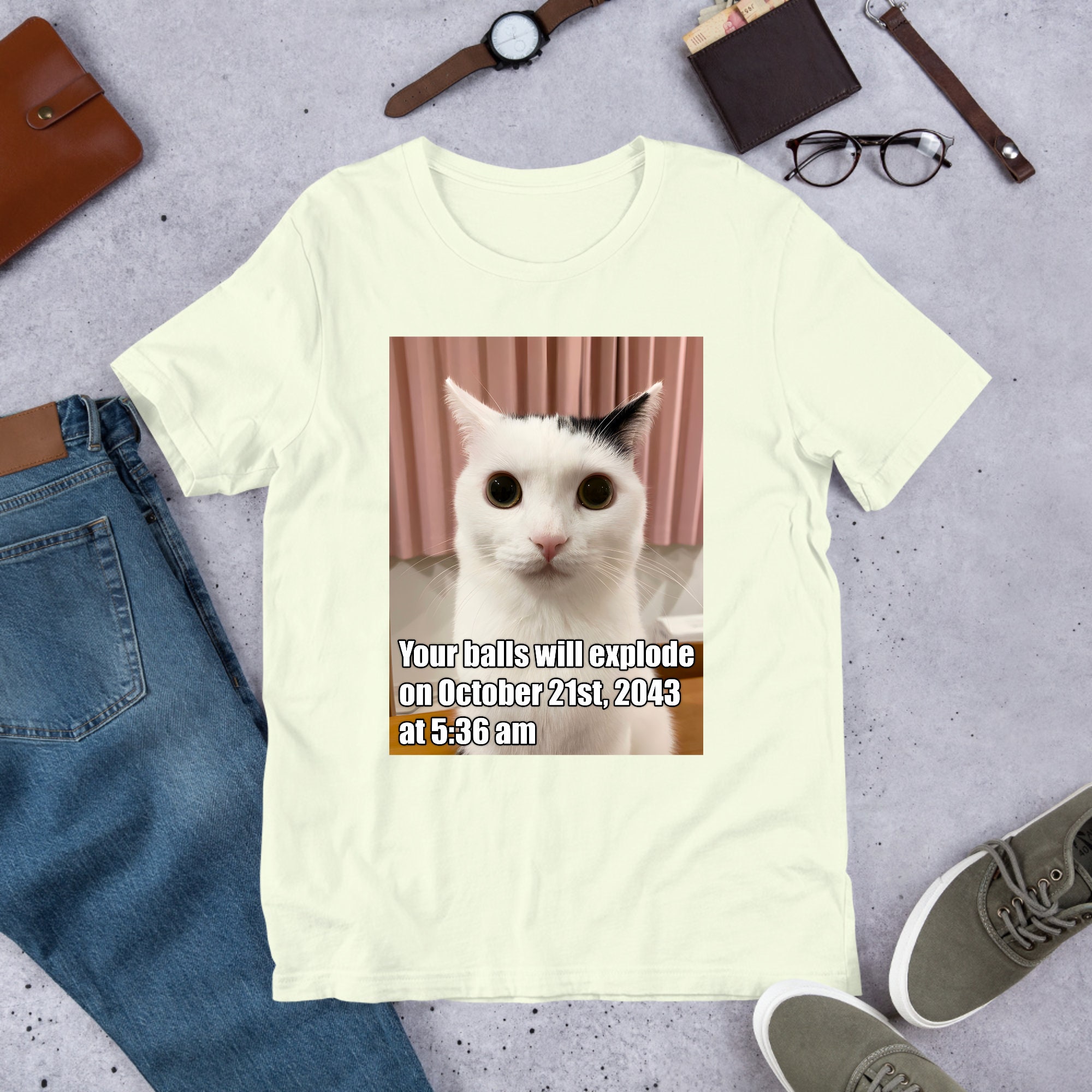 Your Balls Will Explode Funny Cat Meme Shirt Ironic Shirt Etsy