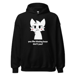 Boykisser Meme Hoodie, Funny Furry Meme, Femboy Hoodie, Bisexual LGBTQ Pride, Weeb Hoodie, Waifu Hoodie, Fursona, Transgender, Kissing Boys
