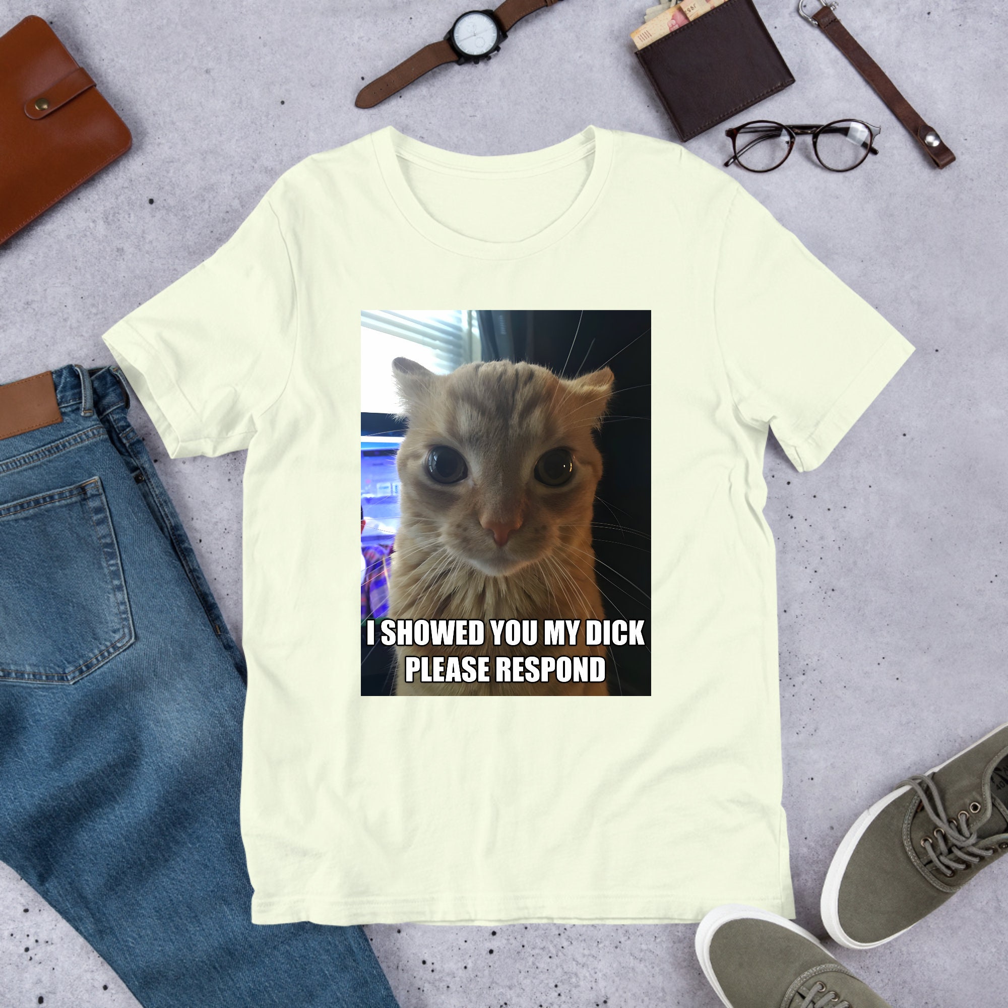 I Showed You My Dck Funny Cat Meme Shirt Ironic Shirt - Etsy