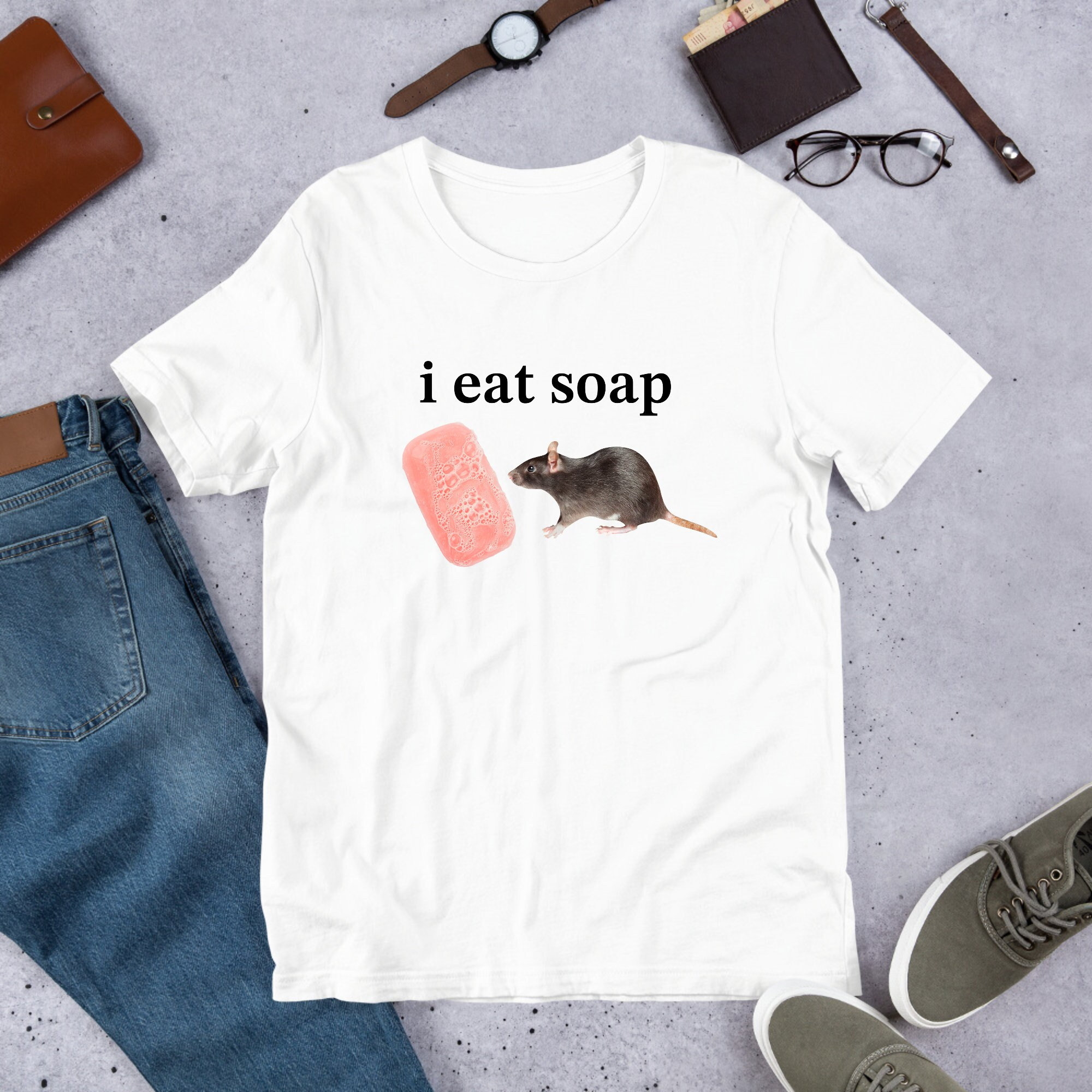 I Eat Soap Rat Meme, Funny Meme Shirt, Ironic Shirt, Weirdcore Clothing, Rat Lover Gift, Oddly Specific, Unhinged Shirt, Cursed, Cringey
