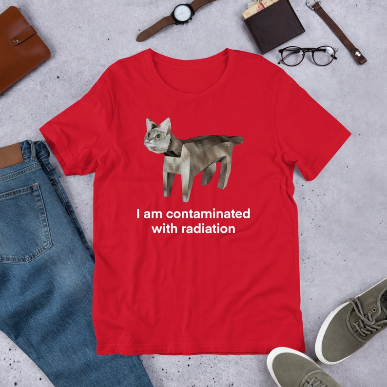 I Am Contaminated Funny Cat Meme Shirt / Ironic Shirt / Weirdcore Clothing / Low Poly Feline / Oddly Specific / Unhinged / Cursed image 7